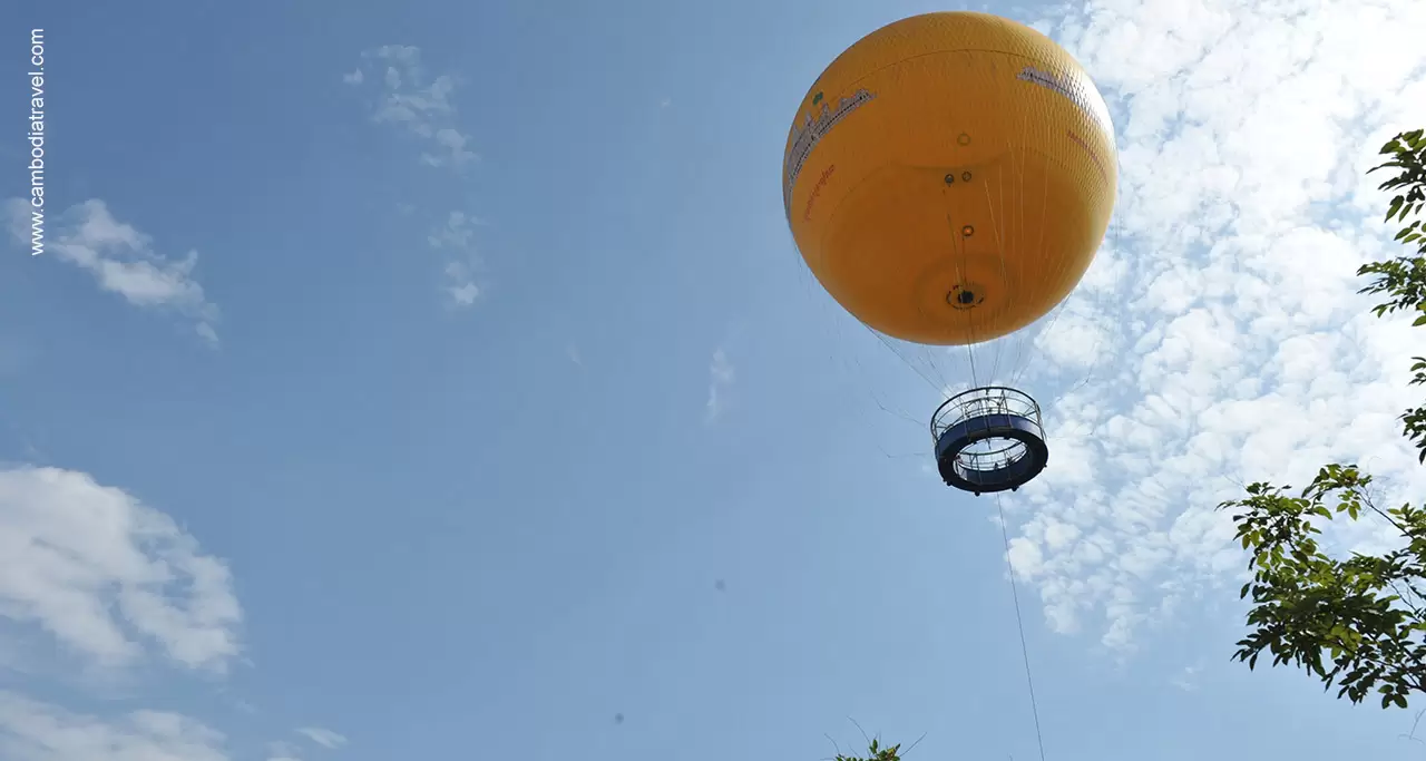 The 10 minute flight by a tethered helium balloon to see Angkor Wat from a bird’s eye-view. 