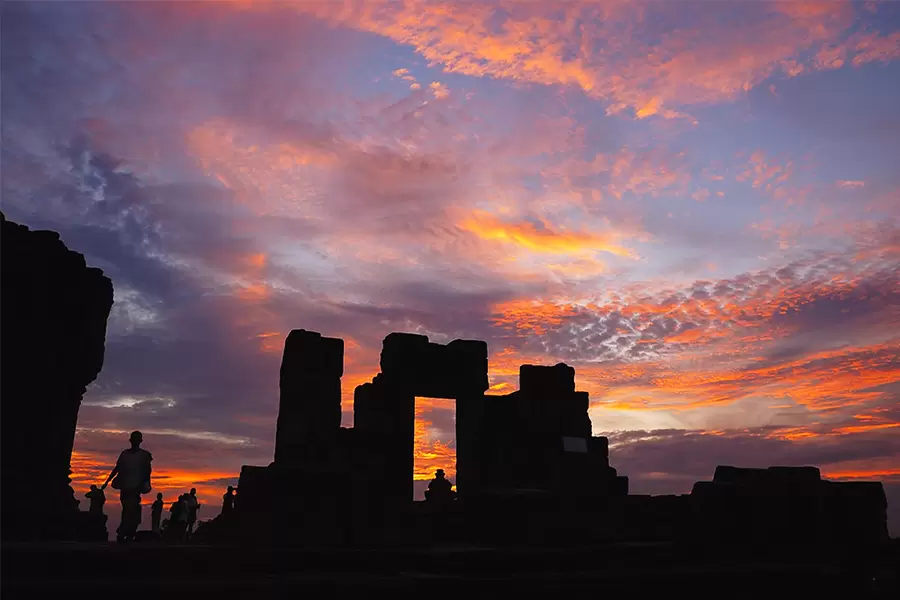 sunset in Angkor Wat