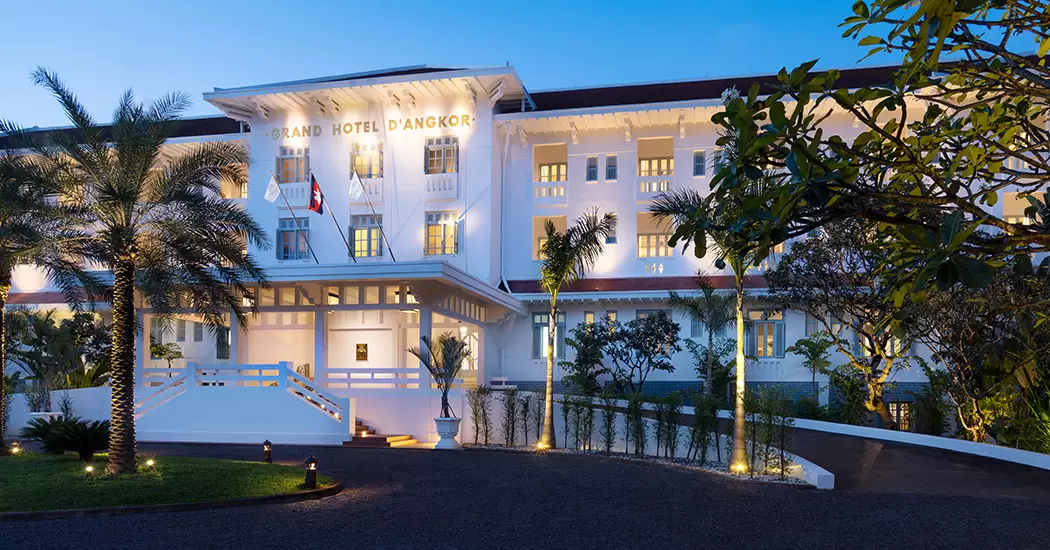 Raffles Grand Hotel d'Angkor offers a peaceful oasis perfect for a luxury Cambodian holiday.