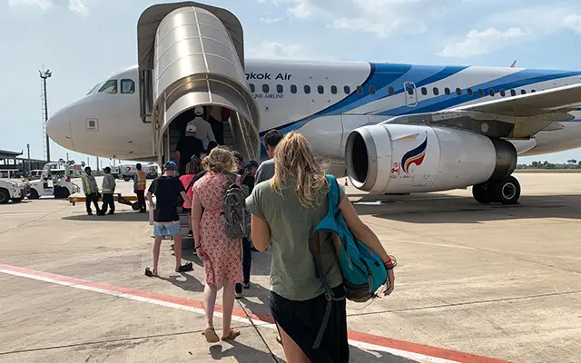 International visitors fly to Cambodia