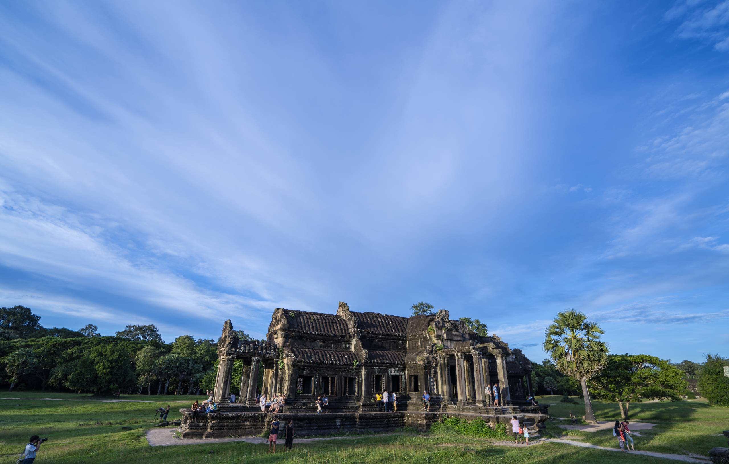 Aerial view of Angkor Wat temple, a UNESCO World Heritage site in Cambodia